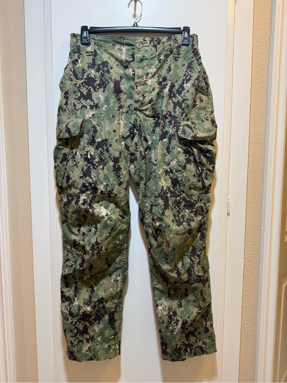 Mens Digital Woodland Camo Cargo Pants - Green